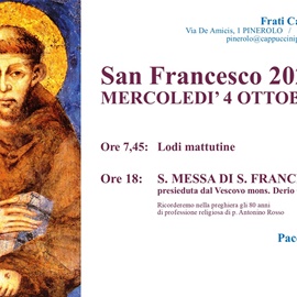 Locandina celebrazione San Francesco 2023 in Convento